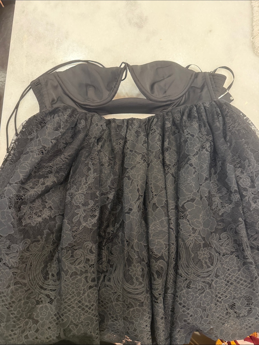 For Love And Lemons Black Lace Bustier Dress Top